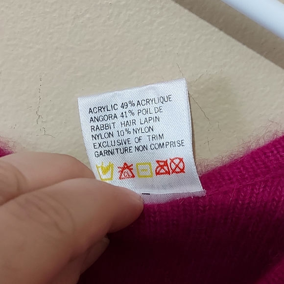 Vintage Angora Blend Beaded Short Sleeve Sweater - Picture 6 of 6